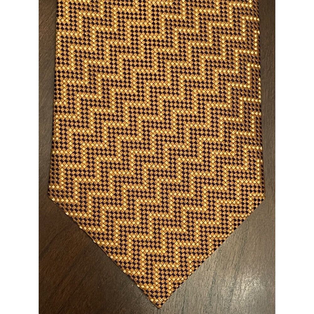 Leehaus Orange Blue 100% Silk Men’s Neck Tie Made In Korea
